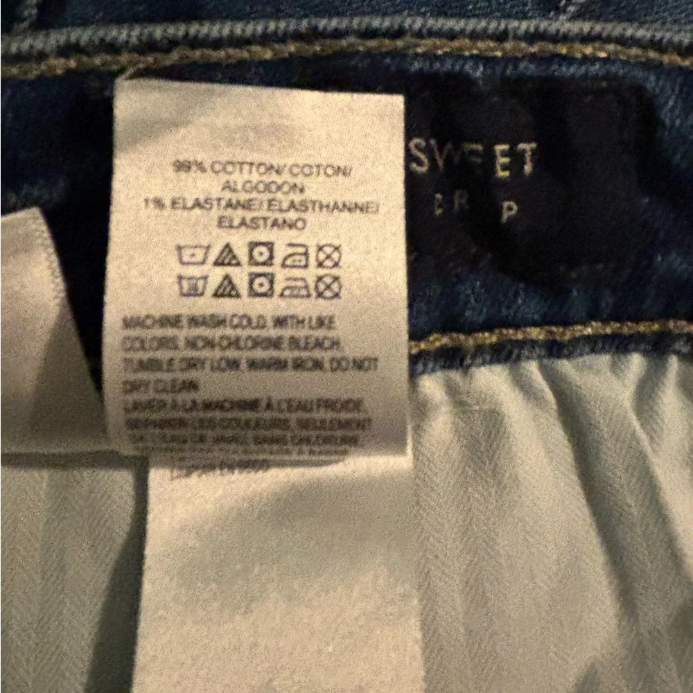 Lucky Brand Womens Sweet Crop Sz 4/27 Medium Wash Stretch‎ Mid Rise Straight Leg